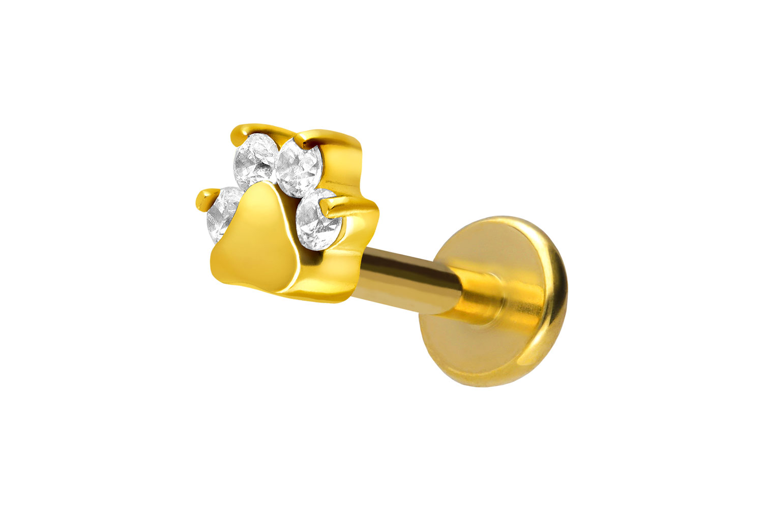 Titan Labret Piercing mit Innengewinde KRISTALLPFOTE